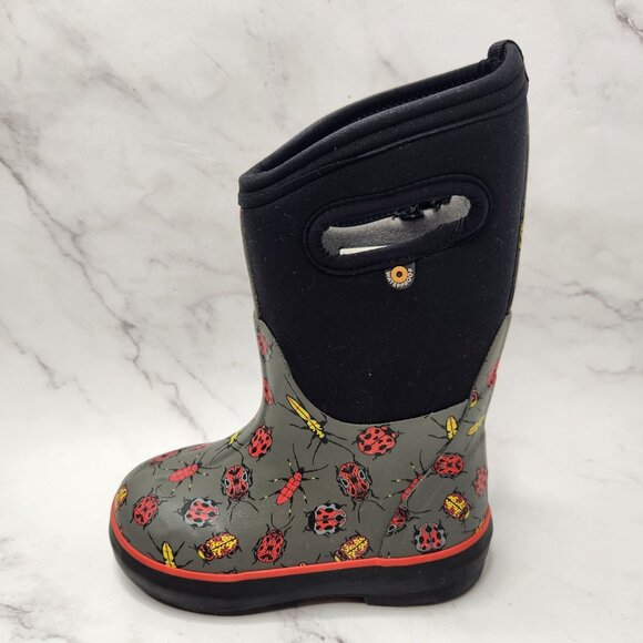 Bogs Classic II Grey Bugs Snow Rain Boots Winter Rainboots Kids Child 11 - Picture 1 of 10